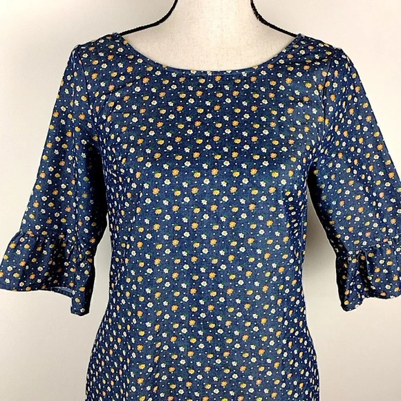 Modcloth Floral Print Prairie Dress Size Small - Picture 6 of 14